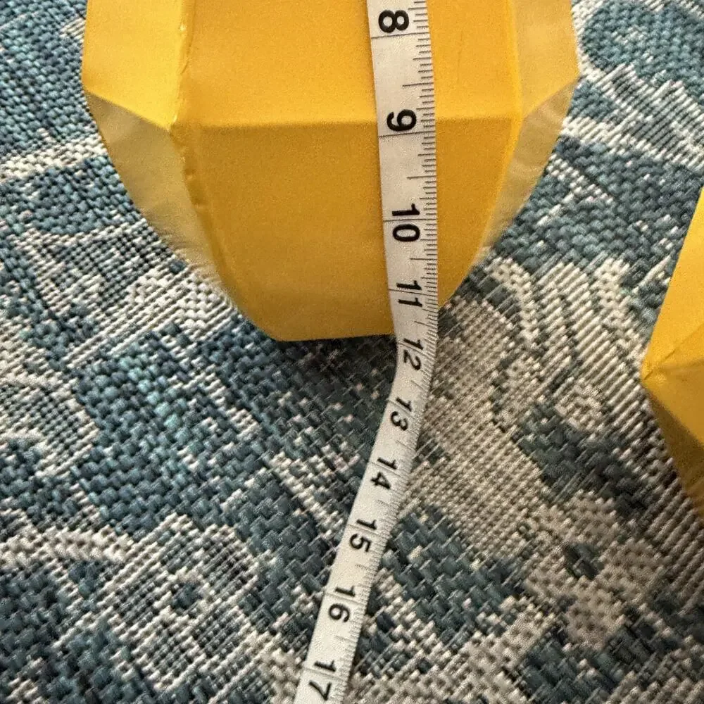 Modern Yellow Geometric Metal‎ Vases Set of 2 Decorative Faceted Home Decor